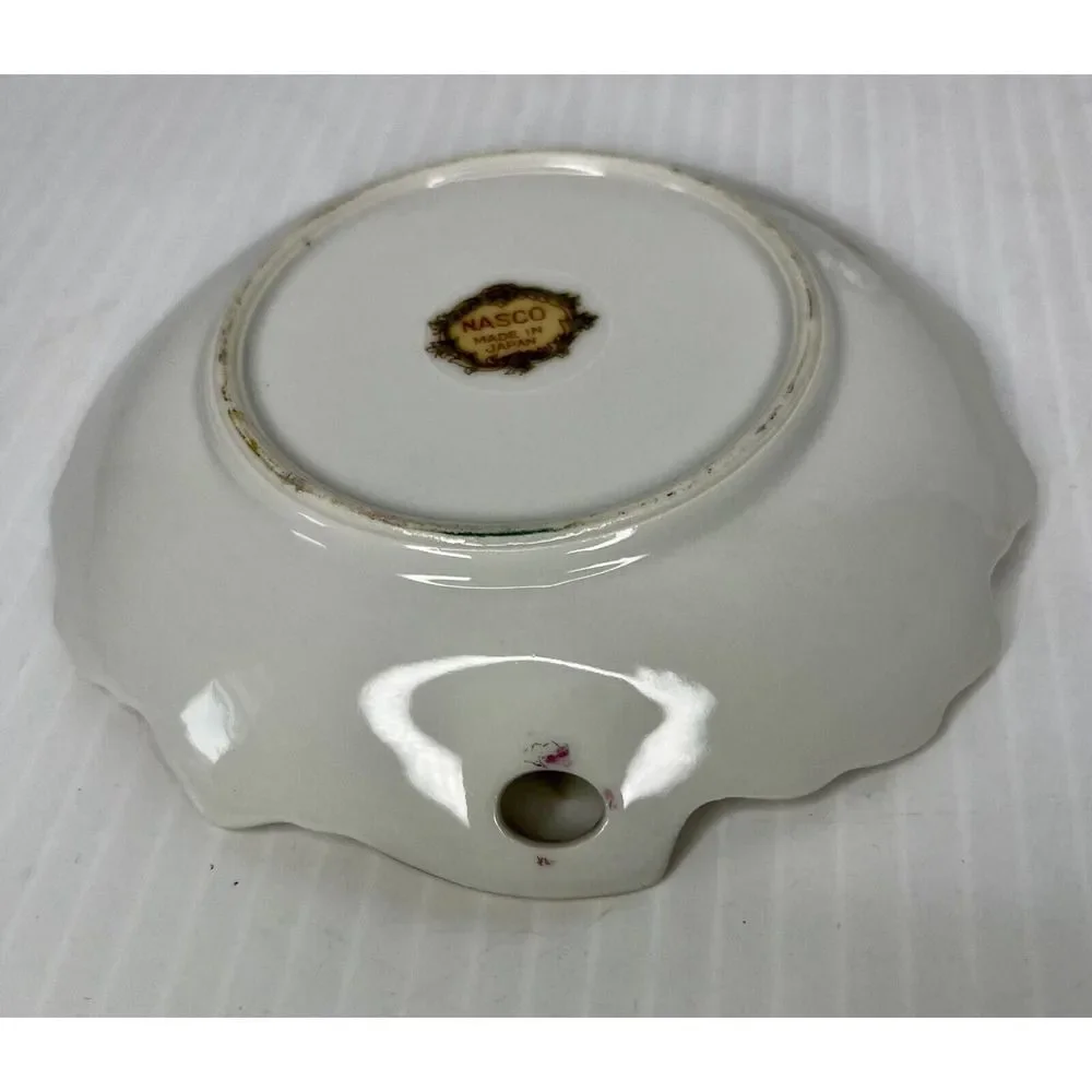 2 Vintage Nasco Japan violet Floral Trinket Dish Leaf Shape 5